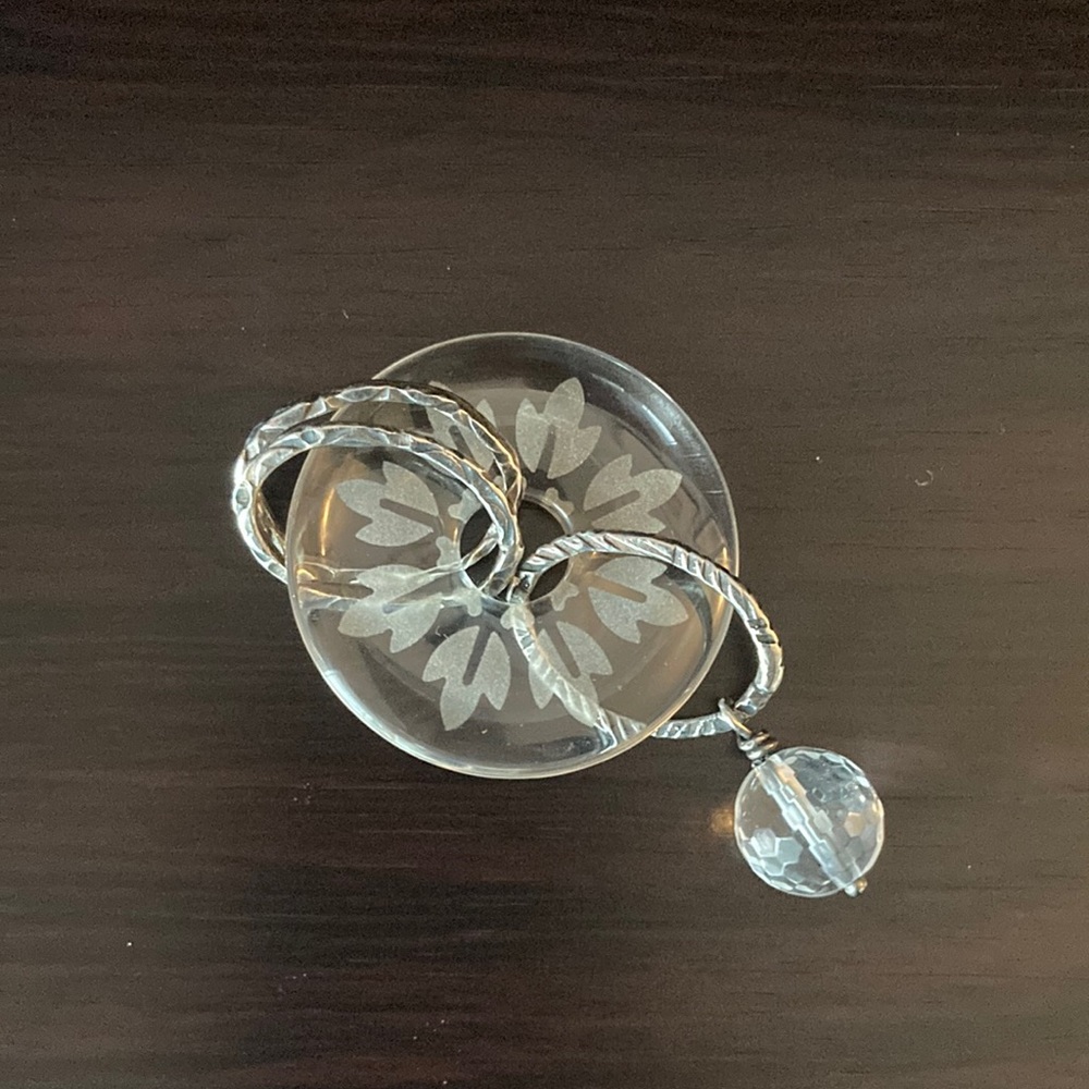 Vintage Silpada etched glass pendant